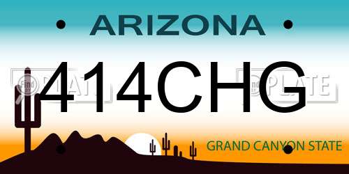 414CHG Arizona License Plate
