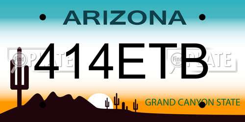 414ETB Arizona License Plate