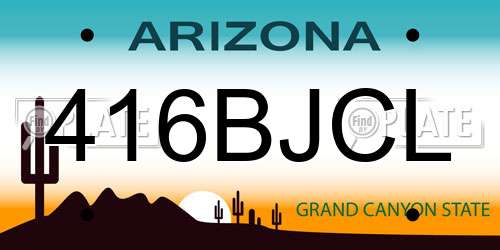 416BJCL Arizona License Plate