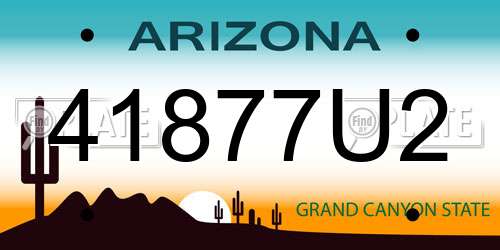 41877U2 Arizona License Plate