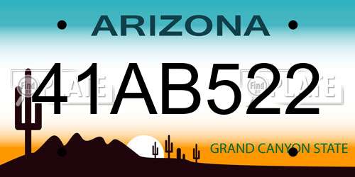41AB522 Arizona License Plate