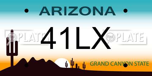 41LX Arizona License Plate