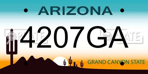 4207GA Arizona License Plate