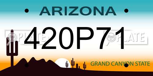 420P71 Arizona License Plate