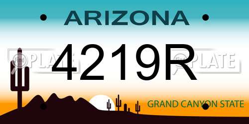 4219R Arizona License Plate