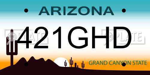 421GHD Arizona License Plate