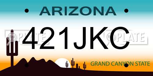 421JKC Arizona License Plate