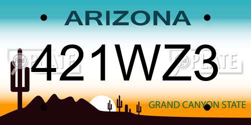 421WZ3 Arizona License Plate