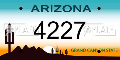 4227 Arizona License Plate