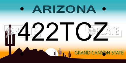 422TCZ Arizona License Plate