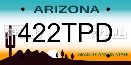 422TPD Arizona License Plate