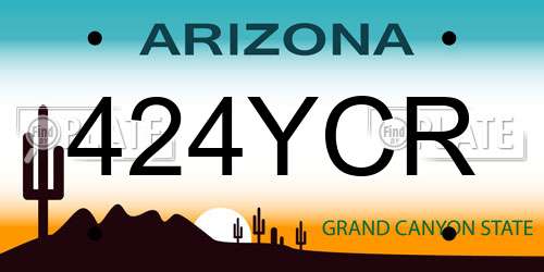 424YCR Arizona License Plate