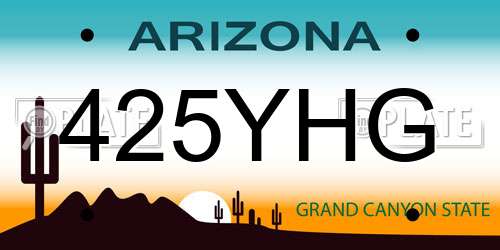 425YHG Arizona License Plate