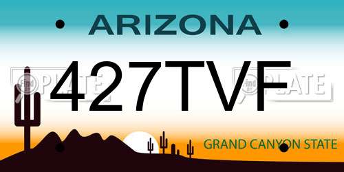 427TVF Arizona License Plate