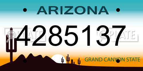 4285137 Arizona License Plate