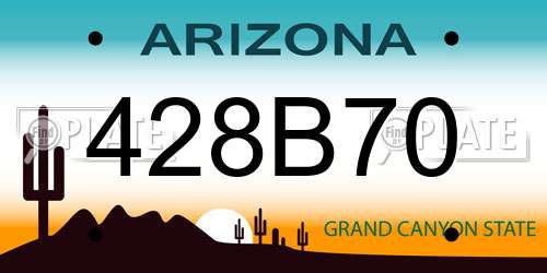 428B70 Arizona License Plate