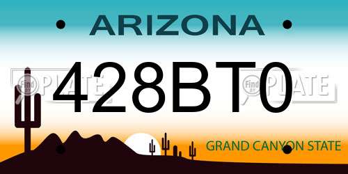 428BT0 Arizona License Plate