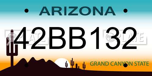 42BB132 Arizona License Plate