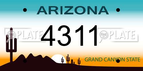 4311 Arizona License Plate