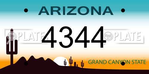 4344 Arizona License Plate