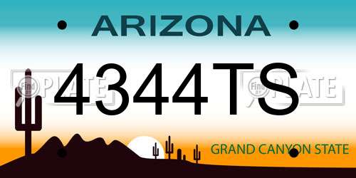 4344TS Arizona License Plate