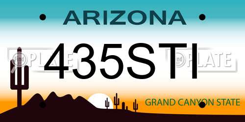 435STI Arizona License Plate