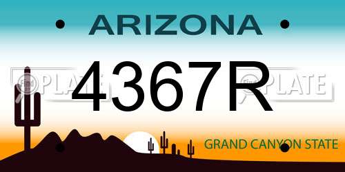 4367R Arizona License Plate