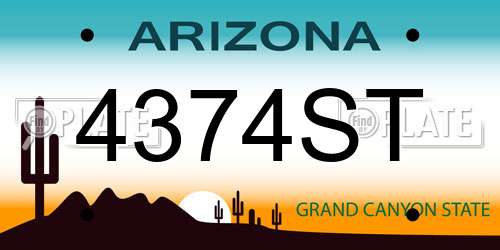 4374ST Arizona License Plate