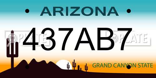 437AB7 Arizona License Plate