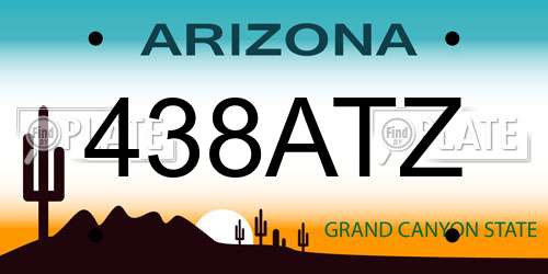 438ATZ Arizona License Plate