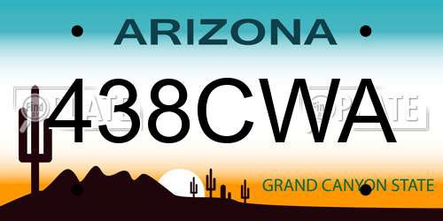 438CWA Arizona License Plate
