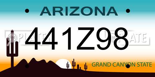 441Z98 Arizona License Plate