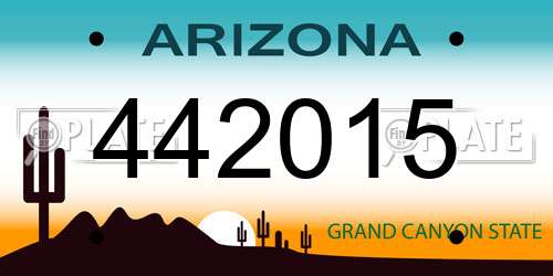 442015 Arizona License Plate