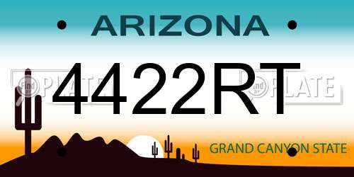 4422RT Arizona License Plate