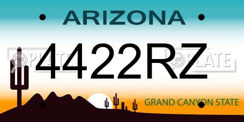 4422RZ Arizona License Plate