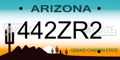 442ZR2 Arizona License Plate