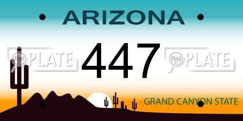 447 Arizona License Plate