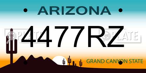 4477RZ Arizona License Plate