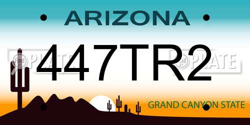 447TR2 Arizona License Plate