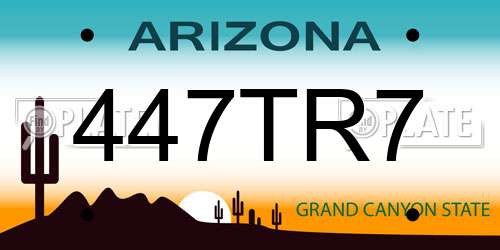 447TR7 Arizona License Plate