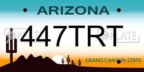 447TRT Arizona License Plate