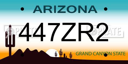 447ZR2 Arizona License Plate