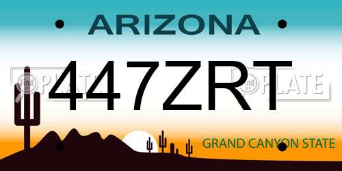447ZRT Arizona License Plate