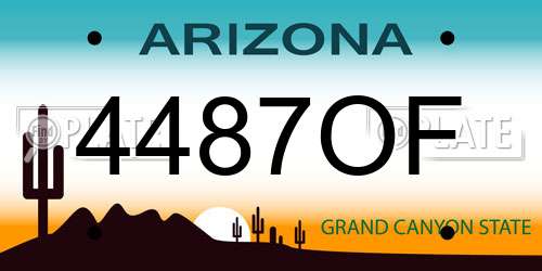 4487OF Arizona License Plate