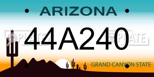 44A240 Arizona License Plate
