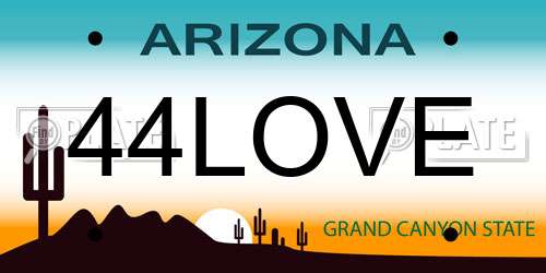 44LOVE Arizona License Plate