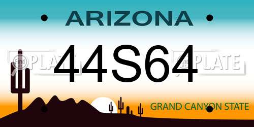 44S64 Arizona License Plate