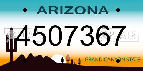 4507367 Arizona License Plate