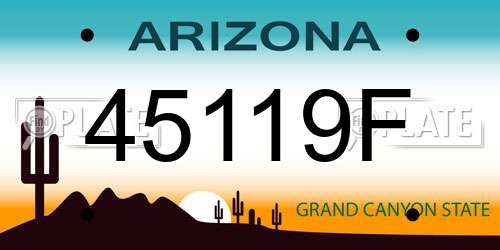 45119F Arizona License Plate
