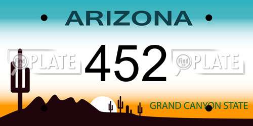 452 Arizona License Plate